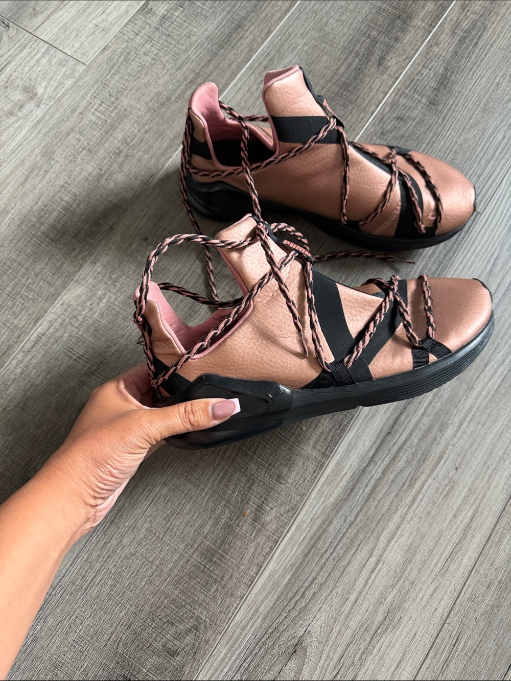 Puma Pink Metallic Lace-Up Athletic Sneakers